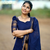 Black jaquard  kanchi cotton maxi kurti dupatta set