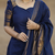Black jaquard  kanchi cotton maxi kurti dupatta set