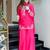 Designer hot pink embroidered crepe sharara suit set with nazmin dupatta for women