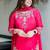 Designer hot pink embroidered crepe sharara suit set with nazmin dupatta for women