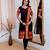 Black jaquard  kanchi cotton maxi kurti dupatta set
