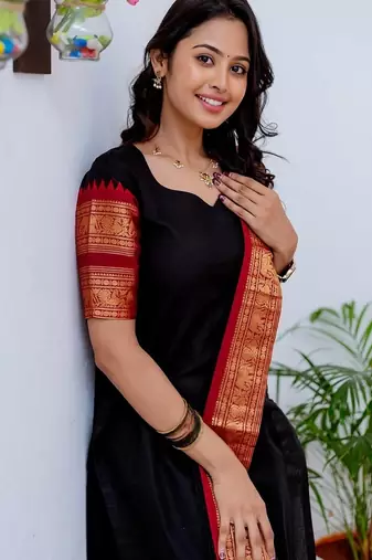 Black jaquard  kanchi cotton maxi kurti dupatta set