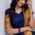 Blue jaquard  kanchi cotton maxi kurti dupatta set