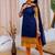 Blue jaquard  kanchi cotton maxi kurti dupatta set