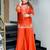 Designer orange embroidered crepe sharara suit set with nazmin dupatta for women