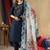Blue elegant straight kurti pant dupatta set