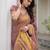 Mauve tissue linen saree with blouse