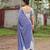 Dusty blue patch work cotton saree with blouse
