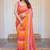 Multi color stripes mul cotton saree with blouse