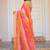Multi color stripes mul cotton saree with blouse