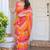 Multi color stripes mul cotton saree with blouse