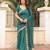 Bottle green patch work saree with blouse