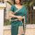 Bottle green patch work saree with blouse