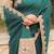 Bottle green patch work saree with blouse