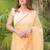 Yellow mul cotton saree with blouse