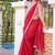 Red mul cotton saree with blouse