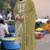Mustard chiffon semi stitched suit with embroidery & sequence work
