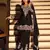 Black chinon free size stitched suit with embroidery & beats work