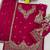 Magenta chinon semi stitched suit with embroidery & beats work