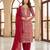 Maroon silk unstitched suit with printed & khatli work