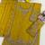 Yellow chinon semi stitched suit with embroidery & beats work