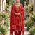 Orange silk unstitched suit with printed & khatli work