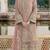 Peach chiffon semi stitched suit with embroidery & sequence work