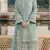 Blue chiffon semi stitched suit with embroidery & sequence work