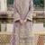 Lavender chiffon semi stitched suit with embroidery & sequence work