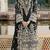 Black chiffon semi stitched suit with embroidery & sequence work