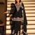 Black chinon free size stitched suit with embroidery & beats work