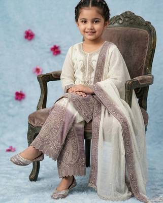  kids collection  kids wear heavy embroidery sequence work kurta set 2