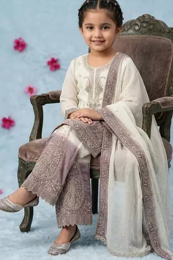  kids collection  kids wear heavy embroidery sequence work kurta set
