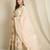 Peach embroidered chinon stitched anarkali kurta pant kurta pant set