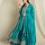 Teal embroidered chinon stitched anarkali kurta palazzo kurta palazzo set