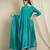 Teal embroidered chinon stitched anarkali kurta palazzo kurta palazzo set