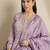 Light purple embroidered vichitra silk stitched anarkali kurta palazzo kurta palazzo set