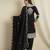 Black embroidered chinon stitched straight kurta palazzo kurta palazzo set