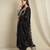 Black embroidered chinon stitched straight kurta palazzo kurta palazzo set