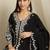 Black embroidered chinon stitched straight kurta palazzo kurta palazzo set