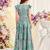 Sky green floral print georgette tiered maxi dress