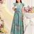 Sky green floral print georgette tiered maxi dress