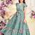 Sky green floral print georgette tiered maxi dress