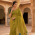 Olive Color Meenakari Zari  weawing border Work Cotton Saree