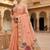 Peach Color Meenakari Zari  weawing border Work Cotton Saree