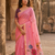 Pink Color Meenakari Zari  weawing border Work Cotton Saree