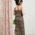 Brown animal print cotton bodycon midi dress