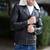 Stylish black genuine lambskin leather classic jacket feather coller & side zipper jacket