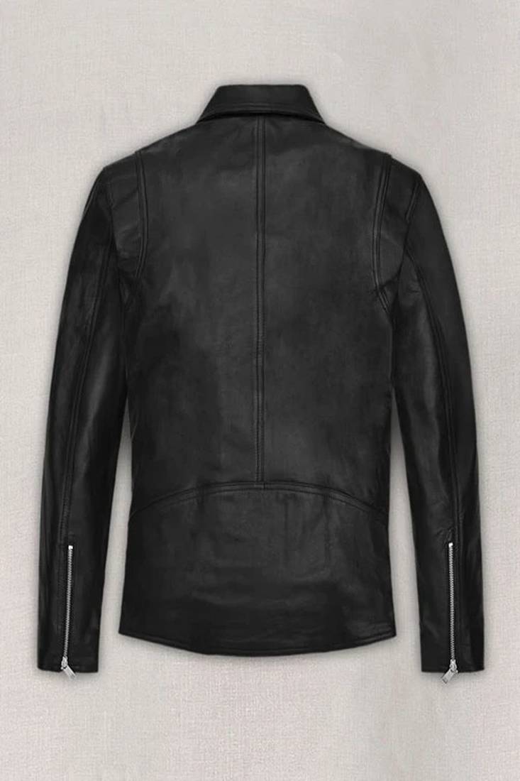 Stylish black quilted premium leather jacket classic moto heritage look soft quality zipper