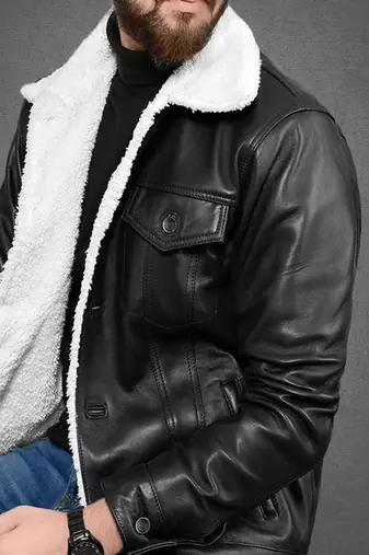 men's black lambskin leather jacket classic zip up style modern featured